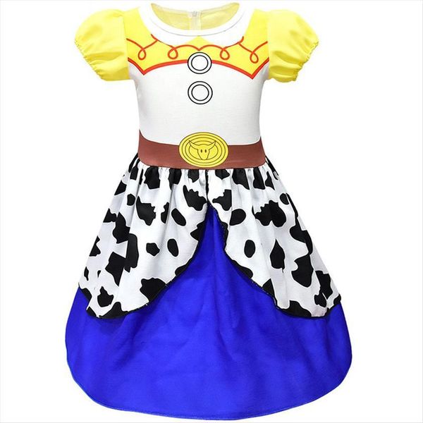 

story 4 of toy girl dress jessie cartoon 3d printed clothes baby cowgirl costume child cosplay buzz light year, Red;yellow