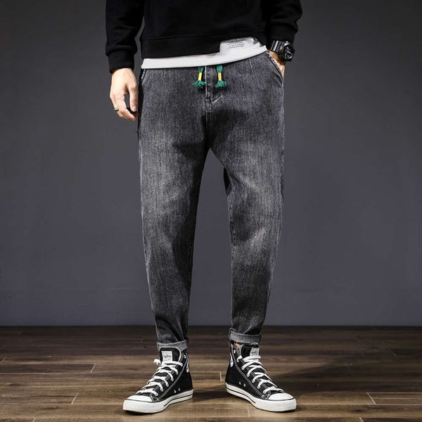 

pants men's fashion high stretch jeans in autumn and winter, Blue