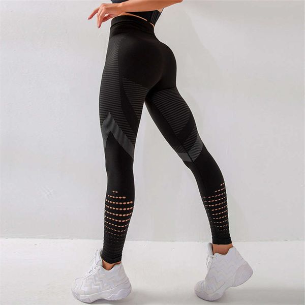

20212020 fitness yoga pants leisure slim sports hollow seamless leggings, Gray