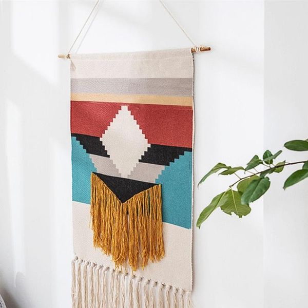 

tapestries boho tapestry wall hanging vintage fabric macrame decoration handmade el blanket home office decor