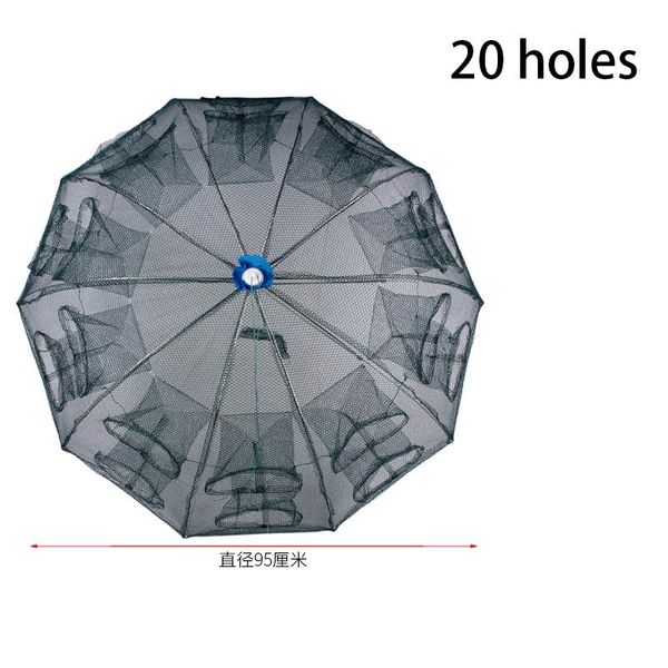 

fishing accessories foldable net crab cage 6/8/12/16/20 hole throwing shrimp bait portable trapping tool