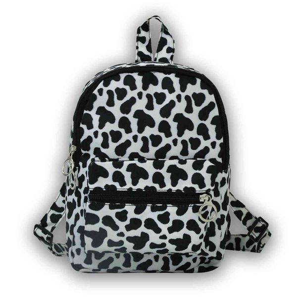 

black leopard print female backpack schoolbag portable mini small