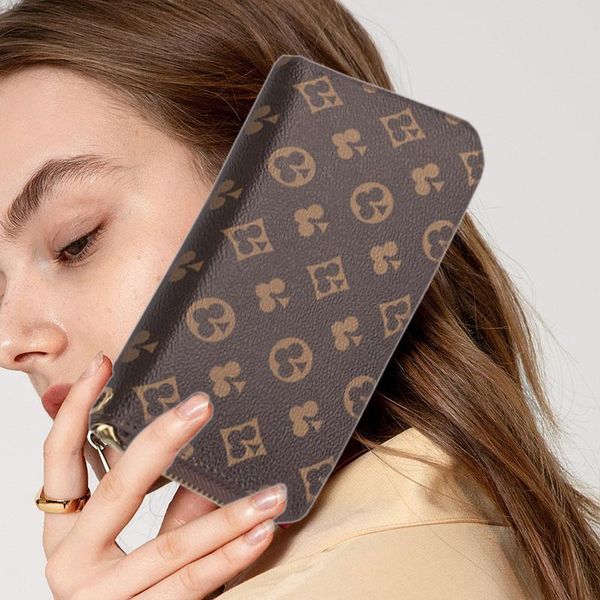 

wristlet wallets for men women purse clutch bags ladies mahjong pu leather money coin credit card phone holder pouch, Red;black