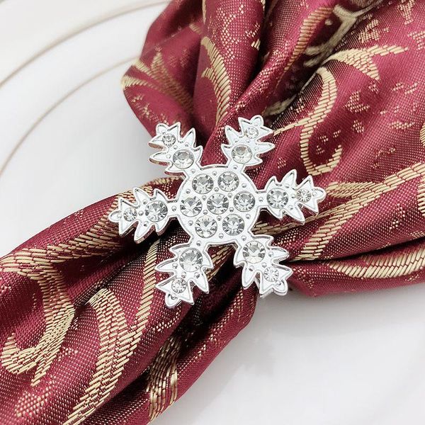 

napkin rings 12 / pcs el christmas snowflake buckle metal ring in stock