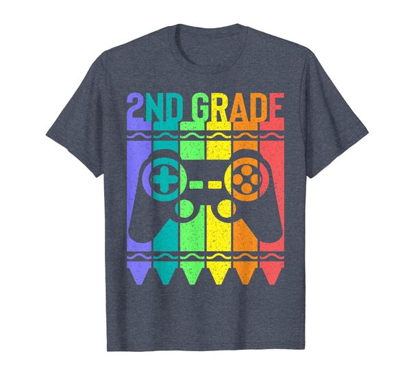 

2nd grade gamer shirt back to school first day boys girls, White;black