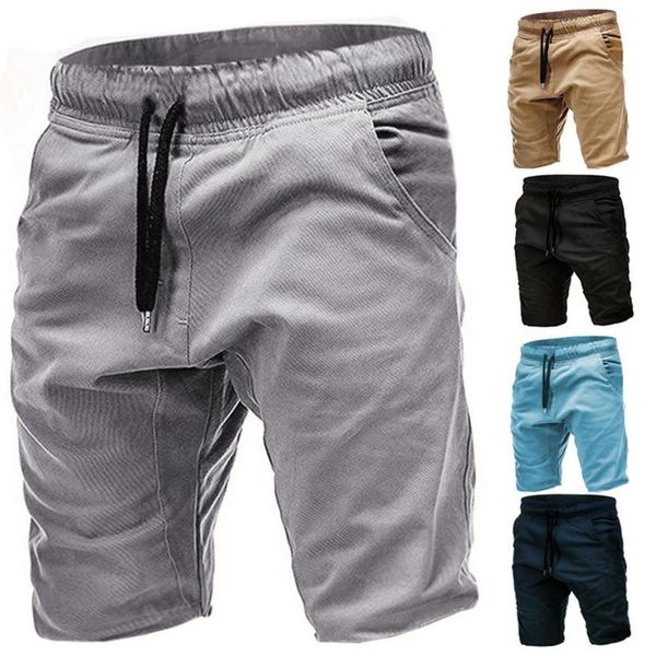 

solid color shorts men casual shorts summer breathable joggers men drawstring fifth pants mens short homme, White;black