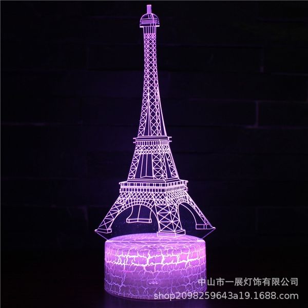 

paris tower architecture series colorful creative 3d led small night gift desk visual lamp