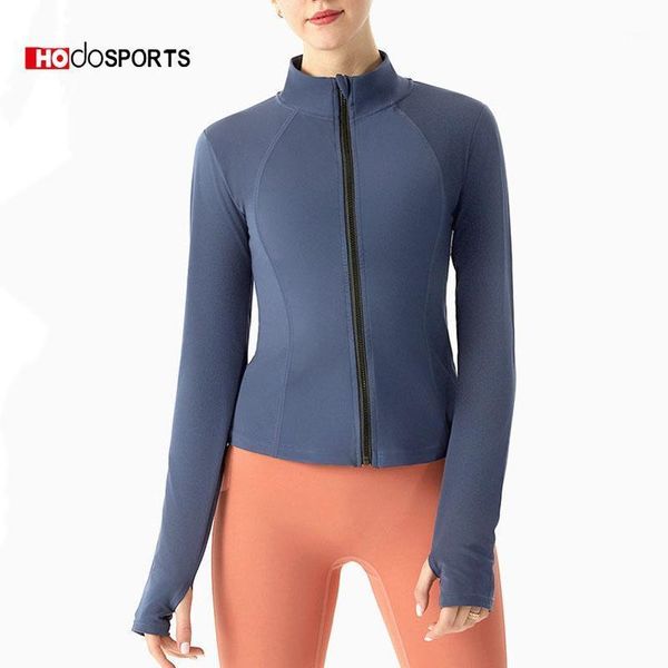 

yoga women athletic sport shirts slim fit long sleeved fitness coat crop with thumb holes gym jacket workout sweatshirts outfit