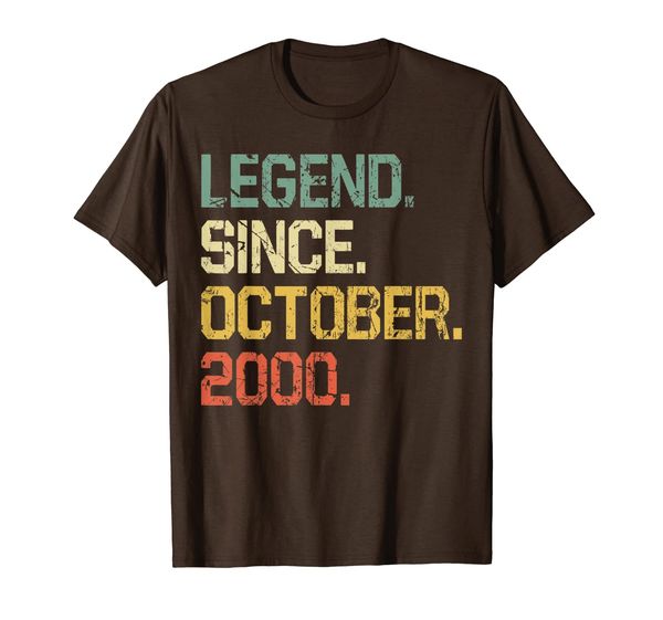 

19 years old shirt gift- legend since october 2000 t-shirt, White;black