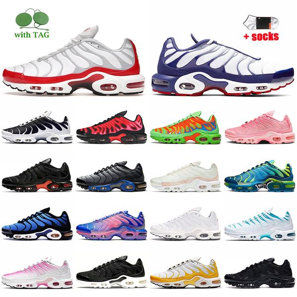 

women men running shoes cushion tns plus tn se sneakers fashion 2021 university red navy blue triple white black oreo mean green grey joggin
