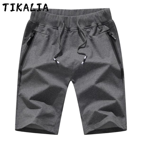 

men's shorts men jogger summer cotton sweat zipper pockets drawstring workout gym clothes fitness wear running short, White;black