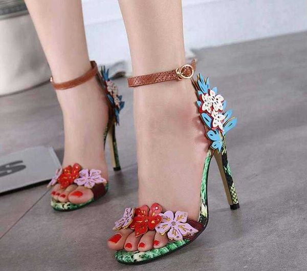 

listing women dress shoes high heels sandals snake flower designer pumps, Black