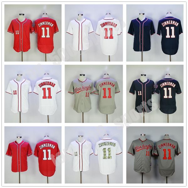 

retire baseball 11 ryan zimmerman vintage jersey men flexbase cool base all stitching team color navy blue white red grey camo, Blue;black
