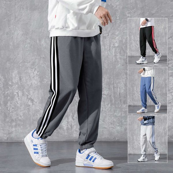 

casual new hemmed up 9-point sports men's spring and autumn versatile loose harem pants, Black