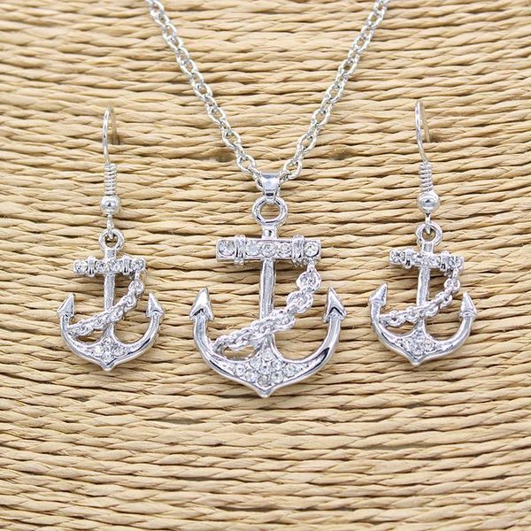 

earrings & necklace gywyn2021 latest fashion set a, Silver