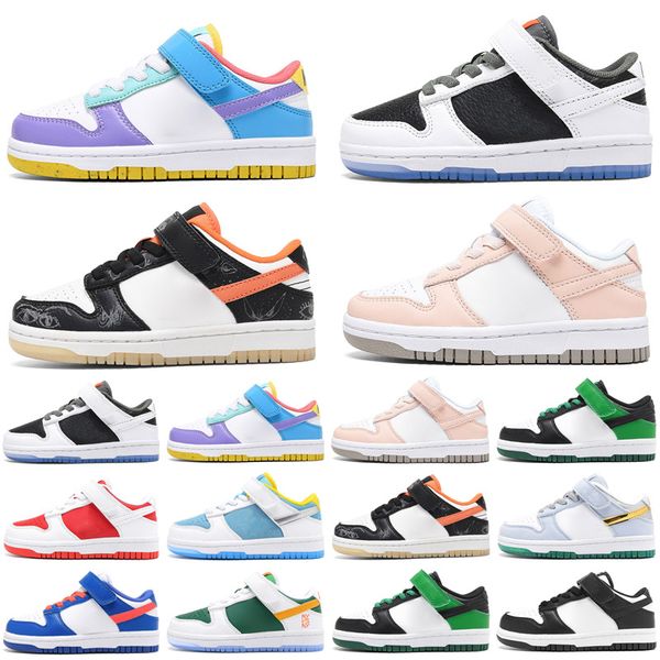 

2021 toddlers kids shoes gratefuls dead x sb low green spark bright orange bear opti yellow blue fury children skateboarding