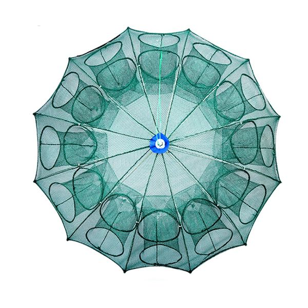 

4 -24 holes automatic fishing net shrimp cage portable folded crab fish trap shrimp baits minnows cast crayfish