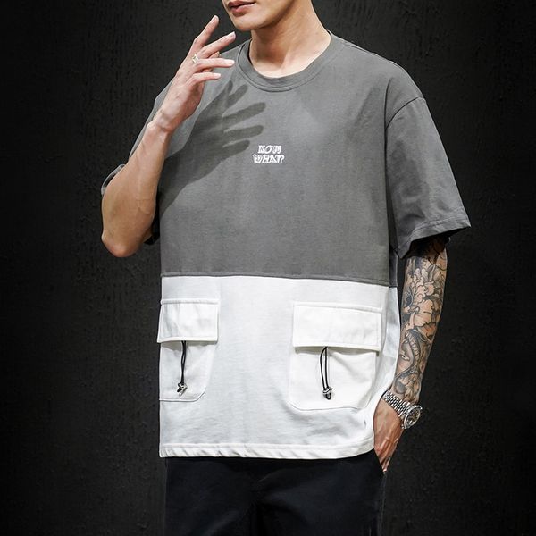 

2021 new short sleeve shirt men summer quality tshirt tees classic fashion clothes plus size m-5xl o neck 1w62, White;black
