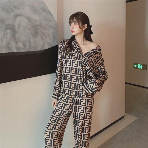 

trendy couple pajamas women's summer ice thin large clothes 2021 new suit 2bed, Black