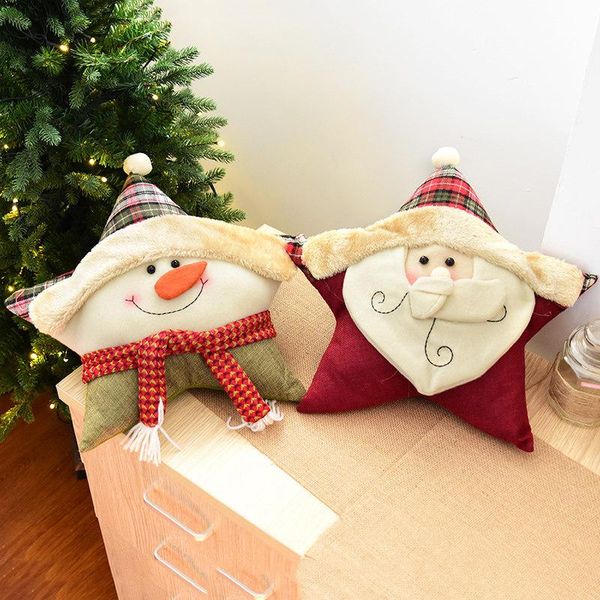 

pillow christmas year themed cute santa claus snowman decorative cushion for sofa couch bed and car decoration