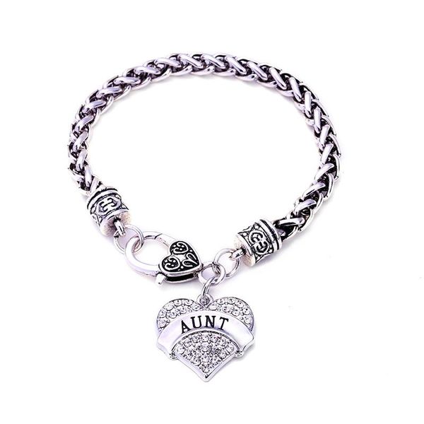 

charm bracelets romantic heart aunt pendant bracelet, Golden;silver