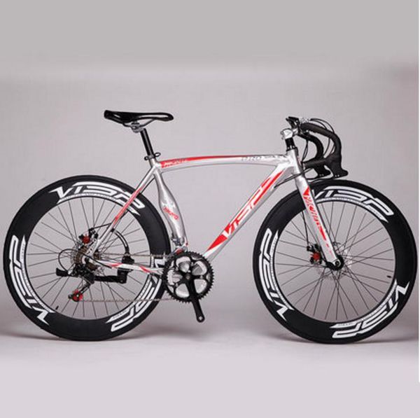 

road bike aluminum alloy frame dual disc brake 14 speed bicycle outdoor sports cycling racing bicicleta silver