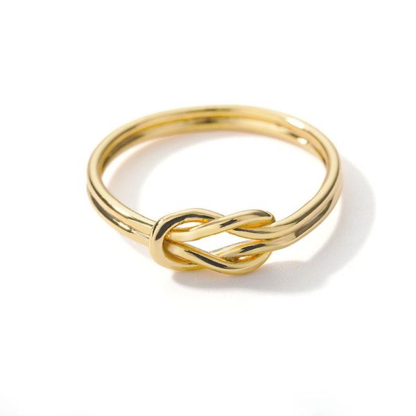 

wedding rings for women girls gold stainless steel finger ring vintage jewelry knot infinity anillos bague femme, Slivery;golden