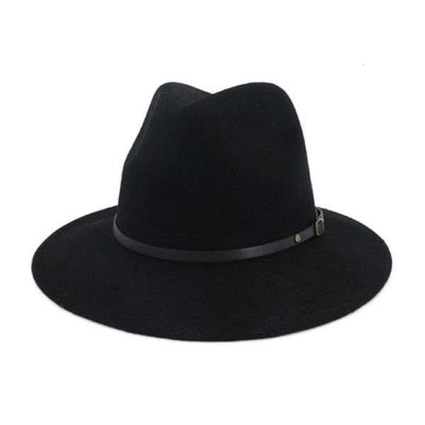 

2021 new men winter warm solid color khaki black women wedding church luxury felted wool fedora hats 0p8j, Blue;gray