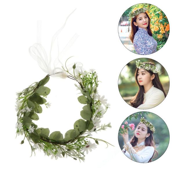 

decorative flowers & wreaths 1pc simulation wreath headband wedding party headdress girls headwear