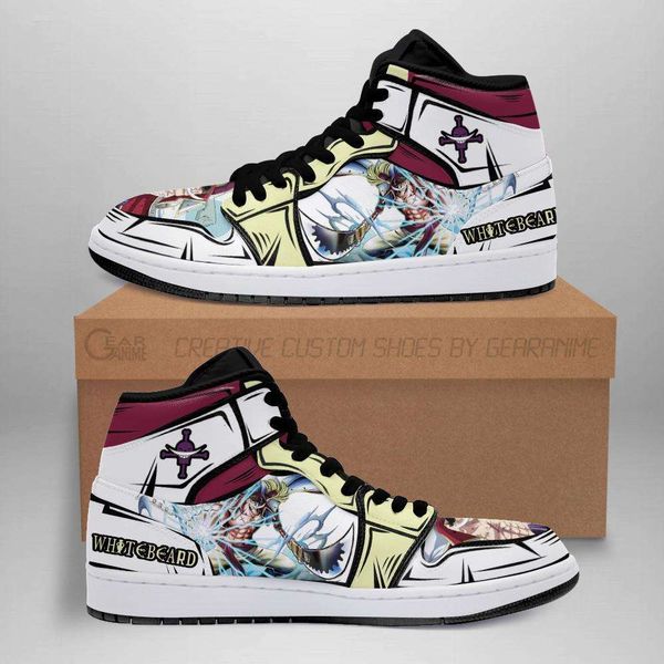 

whitebeard sneakers gura gura skill anime shoes fan