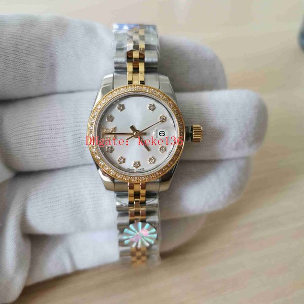 

bp ladies wristwatches wf 279161 279163 279135 279383 28mm stainless 316l diamond border sapphire two tones eta cal.2617 mechanical automati, Slivery;brown