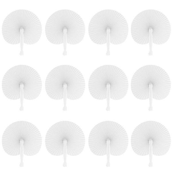 

other home decor 12pcs folding fan handheld fans paper folded circular for wedding party