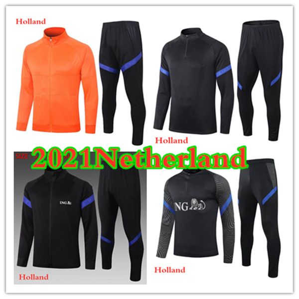 

2021 de jong de ligt soccer tracksuit jackets kits 20/21 virgil survetement football training jacket veste set, Black