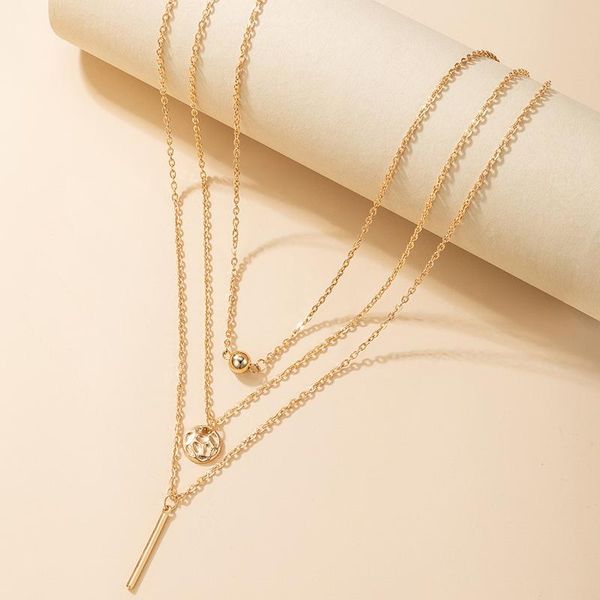 

pendant necklaces women charms multi-layer gold silver color adjustable for elenant geoemtry party jewelry collar