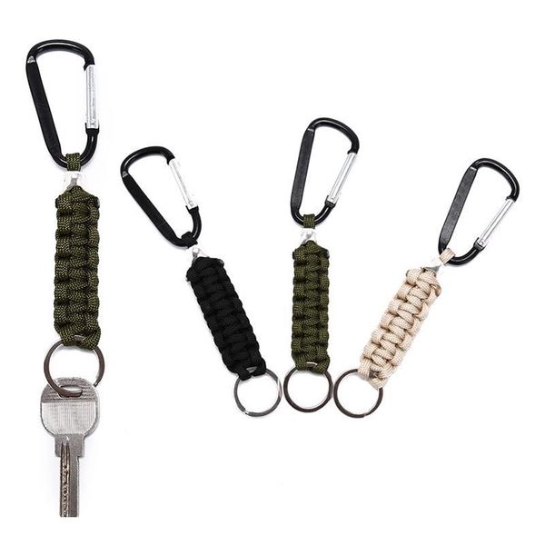 

good quality outdoor safety survival gear tactical military strand cord parachute rope keyring carabiner kits lanyard jllcyx