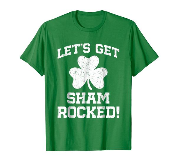 

let's get shamrocked shirt novelty st patricks day t-shirt, White;black