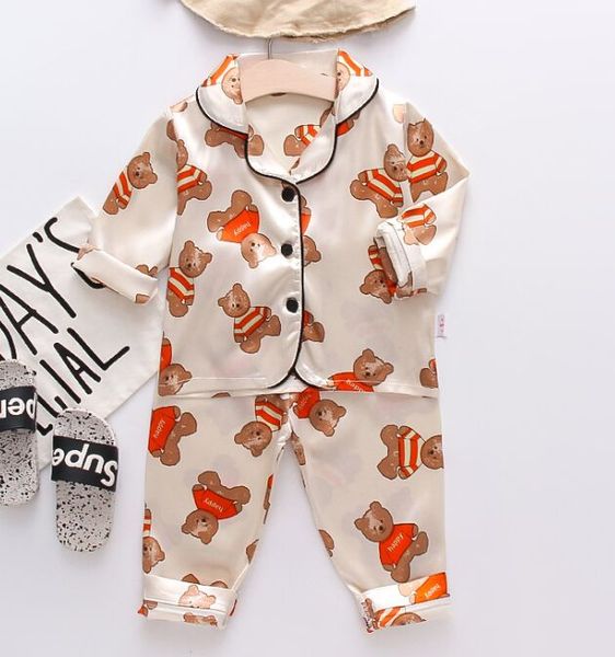6M-4T! Bebek Pijama Setleri Sonbahar Çocuk Karikatür Pijama Kız Erkek Pijama Uzun Kollu Pamuk Gecelik Çocuk Giysileri