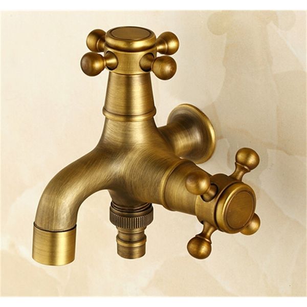 

2021 new style anti-bronze bibcocks brass wall mounted double using bathroom washing machine faucet outdoor garden mixer pu03