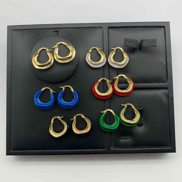 

simple versatile drop rubber earrings female cool atmosphere french earrings female, Golden