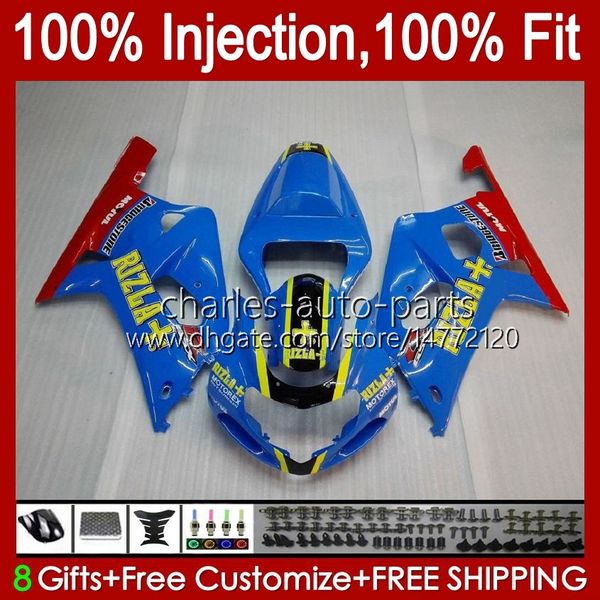 Форма для инъекций для Suzuki GSXR 600 750 CC GSXR600 K1 01-03 Body 37NO.31 GSXR750 GSXR-750 600CC 750CC 2001 2002 2003 GSXR-600 GSX-R750 01 02 03 OEM обтекатель глянцевый синий