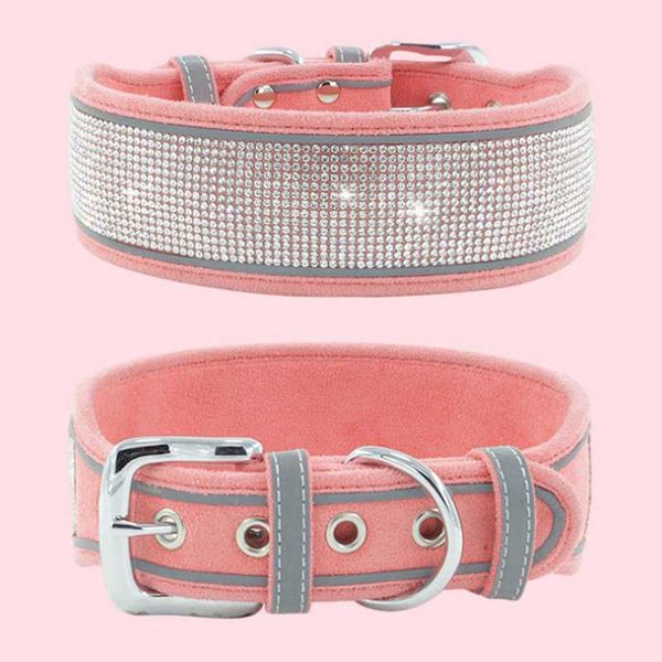 

dog collars & leashes 2021 style pets collar rhinstone shinning