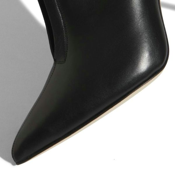 

european and style pointed at the big 46/47 women's stiletto front winter boots rb30, Black