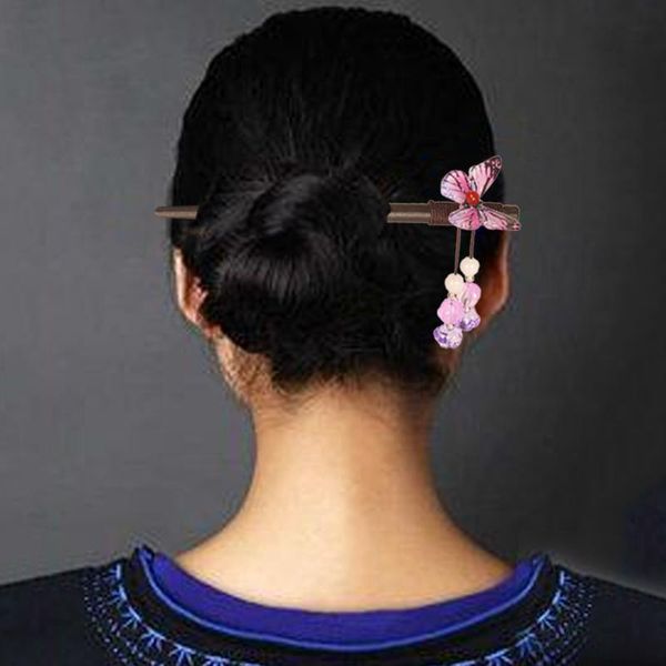 

hair clips & barrettes classical hairpin wooden forks women tassel stepping stick chinese style flower headpieces accessories jewelry, Golden;silver