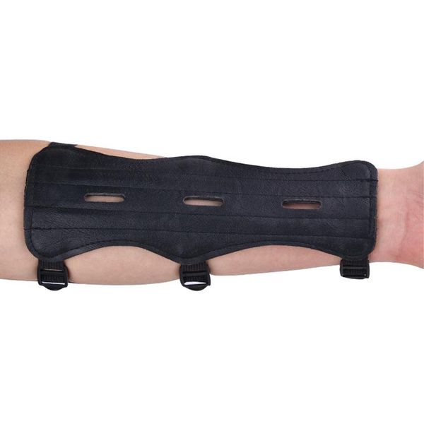 

elbow & knee pads archery equipment arm guard cowhide protection forearm safe adjustable bow arrow training accessories pro, Black;gray
