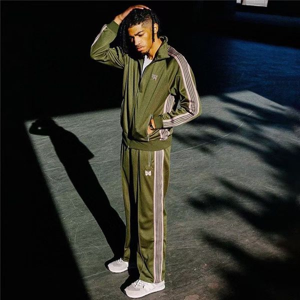 

2021 new jackets men women stripe awge purple jacket butterfly embroidery needles coats wu8w, Black;brown