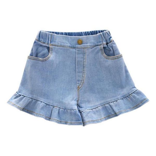 

shorts girls kids jeans flounce children denim pants summer toddler 1-6years, Black