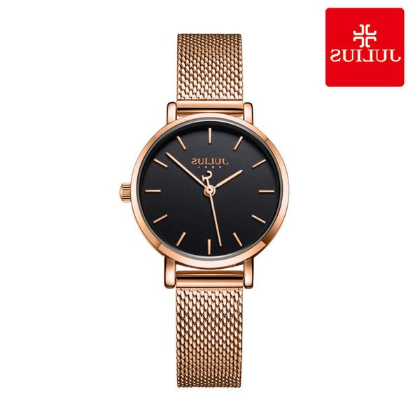 

julius watch ultra-thin 6mm simplicity casual women's watches stainless steel fashion brand montre ja-1164, Slivery;brown