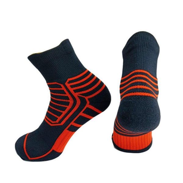 

men women sports cycling socks breathable gym fitness basketball camping running soccer anti-slip sock1., Black