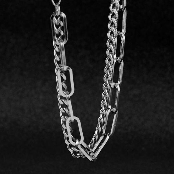 

link, chain hip hop fashion bracelet women and men simple design retro for couples stainless steel punk good gifts, Black