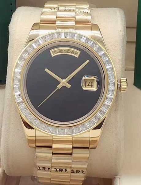 

u1 factory sapphire glass mens watch 41mm stainless steel waterproof automatic mechanical movement bezel with diamond, Slivery;brown